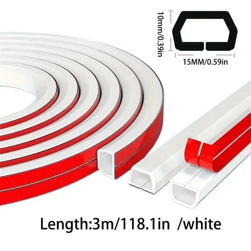 3M Cable Sleeve Arc Floor Cord Cover Self Adhesive Cable Protector Anti Extrusion Wiring Duct for Home Outdoor Wire Organizer