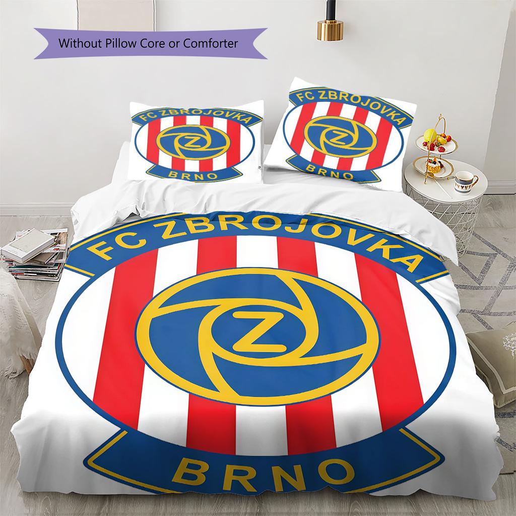 FC Zbrojovka Brno Bedding Quilt Set Quilt Cover Pillowcase Home Decoration Birthday Gift (1 * Duvet Cover + 2 * Pillowcase, Without Core)