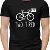Two Tired Bicycle Men T Shirt Bike Biker Cyclist Rad Sport Pun Vintage Washed Soft Streetwear Man