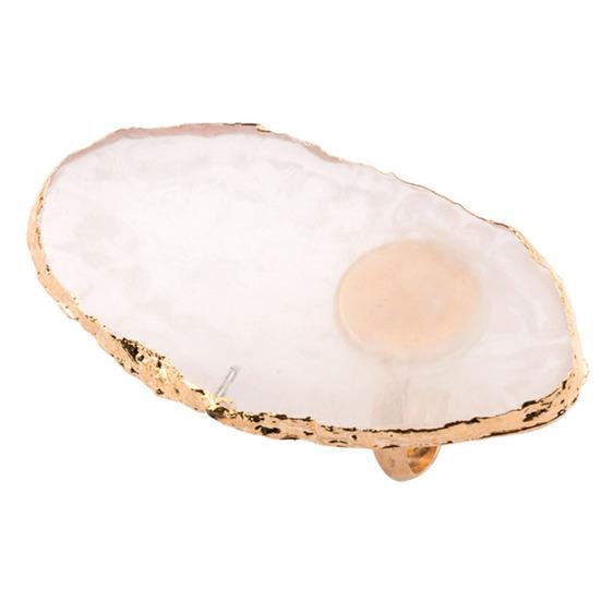 Resin Nail Art Finger Ring Plate Gel Polish Cream Holder Mixing Color Palette