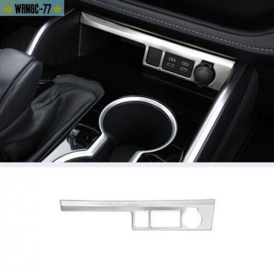 Silver Steel Center Console USB Port Panel Trim For Toyota Highlander -