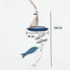 Marine Style Wooden Pendant Ocean Wind Crafts Small Fish Boat Wall Hanging Decoration Pendant Home Decor