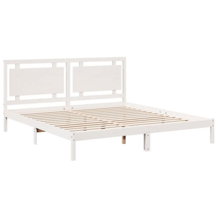 VidaXL Cadre de lit extra long sans matelas 200x220 cm bois massif, meuble de chambre à coucher, sommier, lit en bois, lit, 3309208