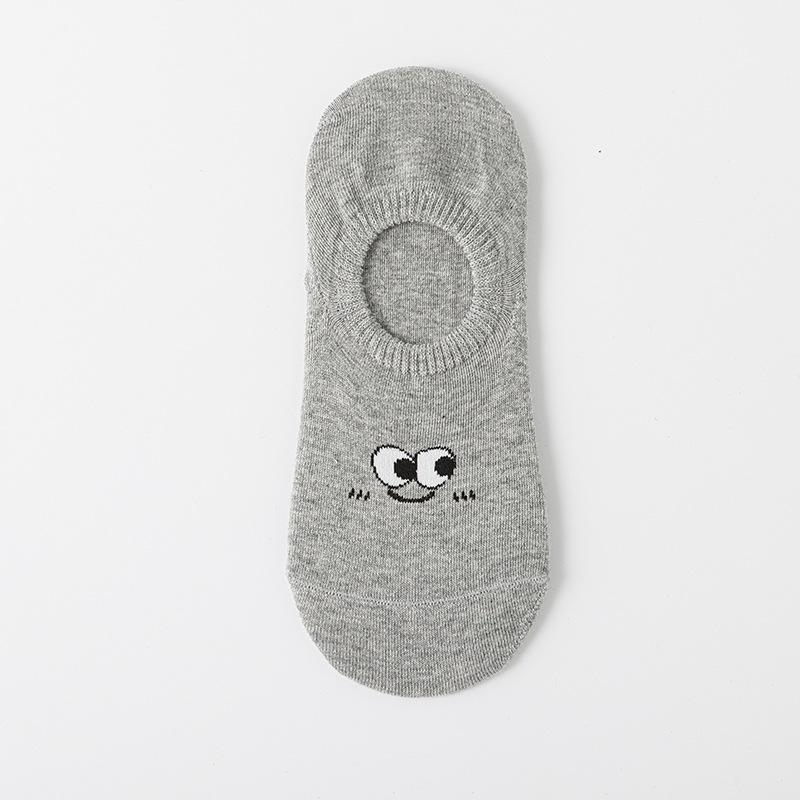 Damen Bootssocken, Dünne Baumwollsocken für Frühling und Sommer, die nicht verrutschen, Silikon Anti-Rutsch Sommer Unsichtbare Socken, Eye Kurze Socken