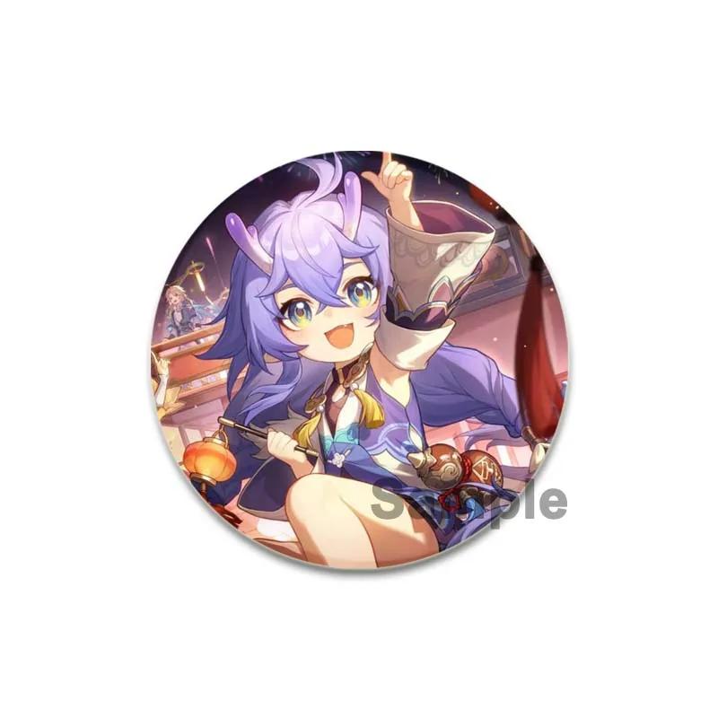 32/44/58mm Honkai Star Rail Brooch On Backpack  Asta Hook Kafka Arlan Cartoon Cosplay Badge Lapel Pins for Clothes Accessories Gift