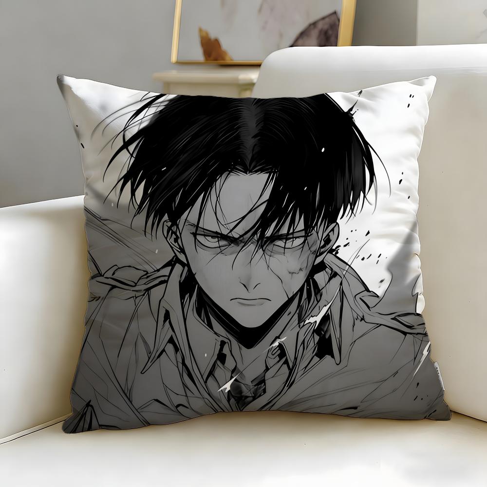 Popular Anime Character Levi Ackerman Cushion Cover Soft  EasyWash Pillow Case  Versatile for Couch Bed Travel and Office