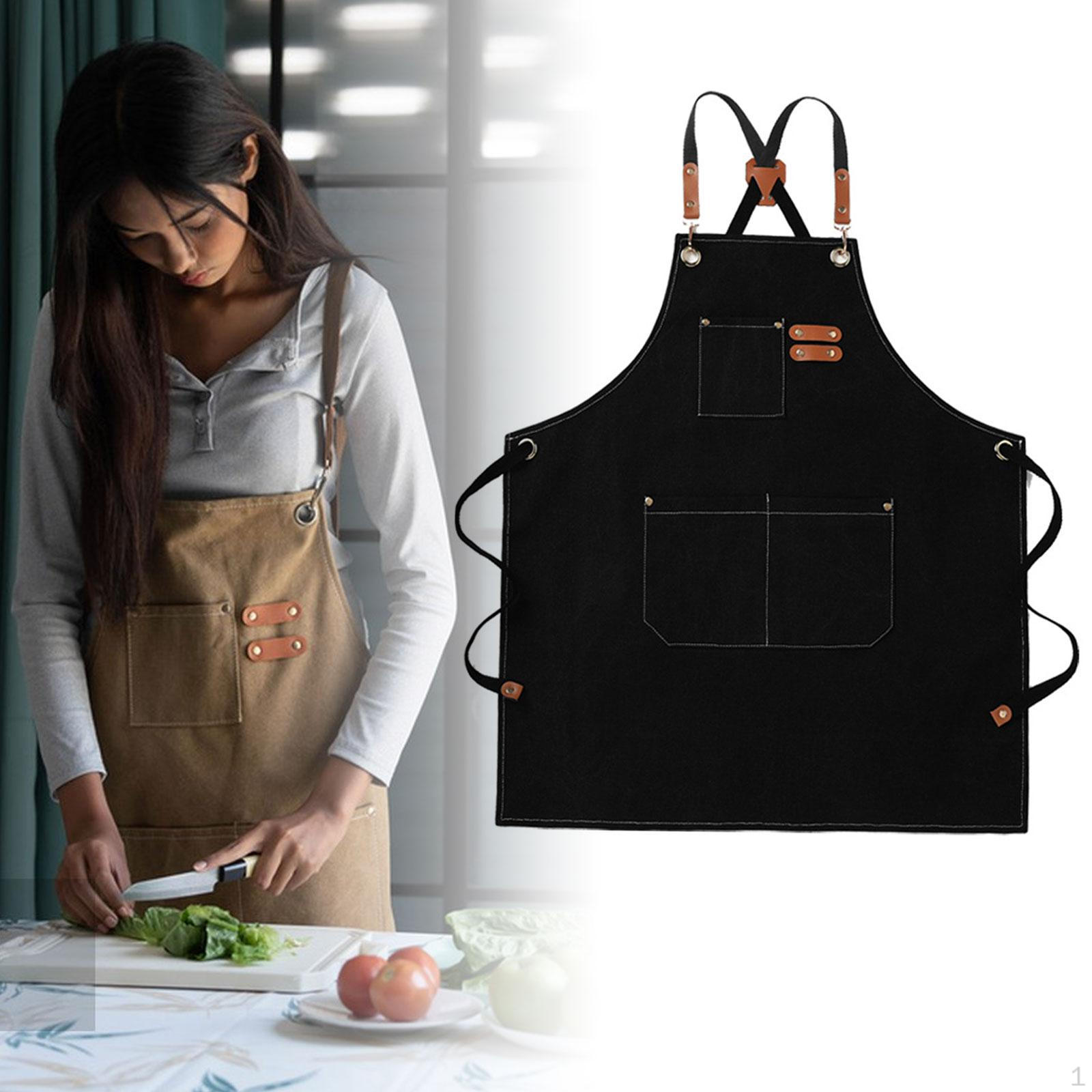 

Barber Apron Waterproof with Pocket Gardening for Baking Cooking Men Painting чорний