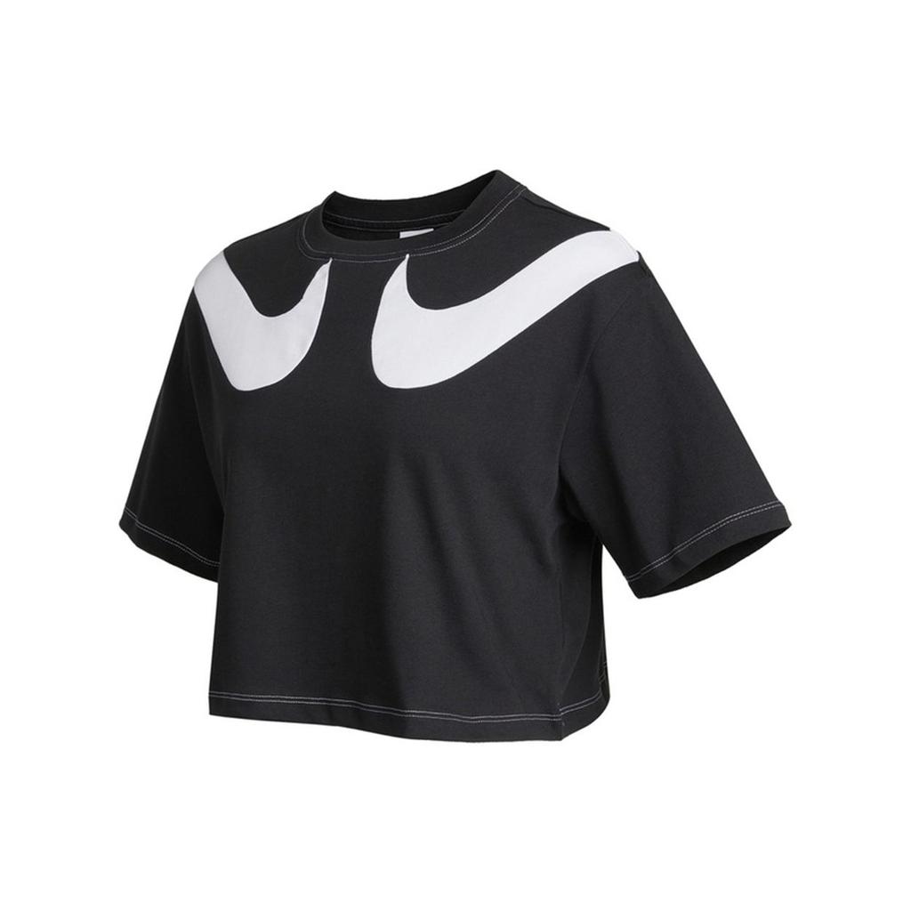 Nike Sportswear Swoosh Logo Crop Top T-Shirt Women Tops Black DD5591-010