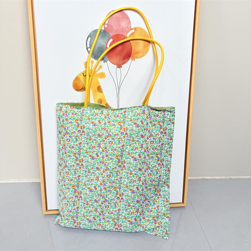 New Floral Shoulder Bag Printed High-end Versatile Bag Ins Fashion Canvas Bag Women s Artistic Canvas Bags Handbags зелёный