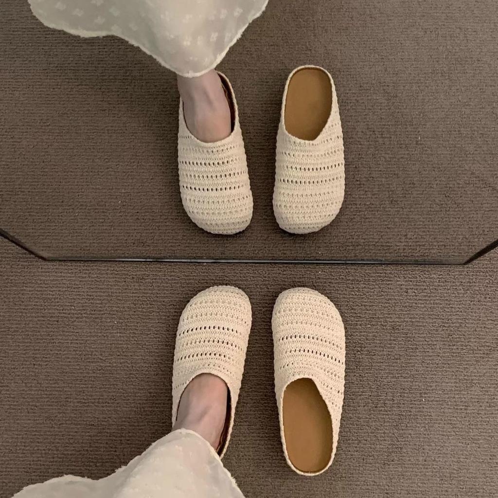 Thick-soled bohemian women's outer wear spring and summer vacation one pedal bag head half drag single shoes