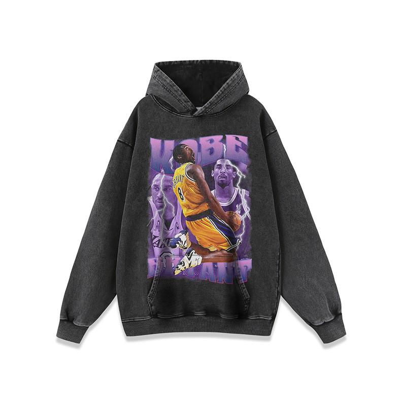 Unisex Streetwear Hoodie With Vintage Washed Graphic Print Loose Fit Cotton Long Sleeve Pullover