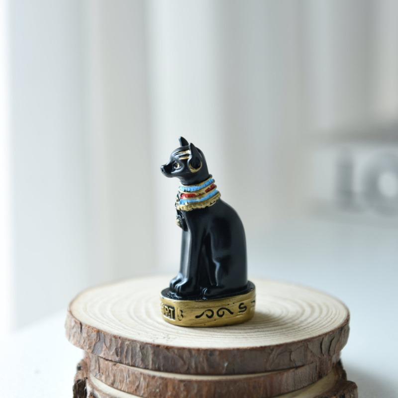 Cat Statue Ornament Egyptian Cat Figurine Statue Decoration Vintage Cat Goddess Statue Home Garden Mini Animal Ornament