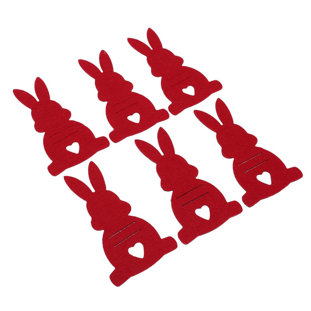 6PCS Easter Bunny Money Holders Funny Felt Cash Holder Card for Banknote Holding Party Decoration Red