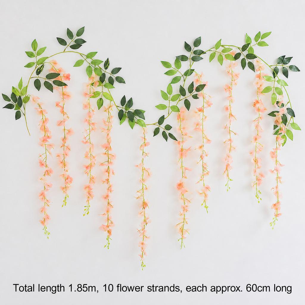 Faux Violet Blossom Trails Vintage Ceiling Backdrop Drooping Lavender Tendril Simple Synthetic Bush Twig Gorgeous Party Wreath