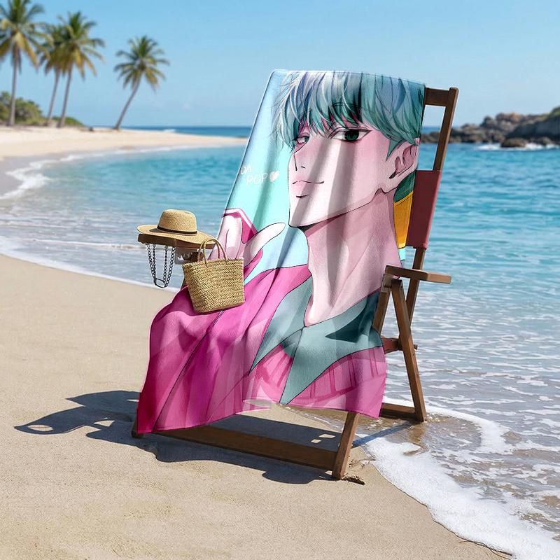 Serviette de plage Kpop Hunter Fashion: Idéal pour les aventures estivales Doux, absorbant et à séchage rapide, convient pour la natation et le bain