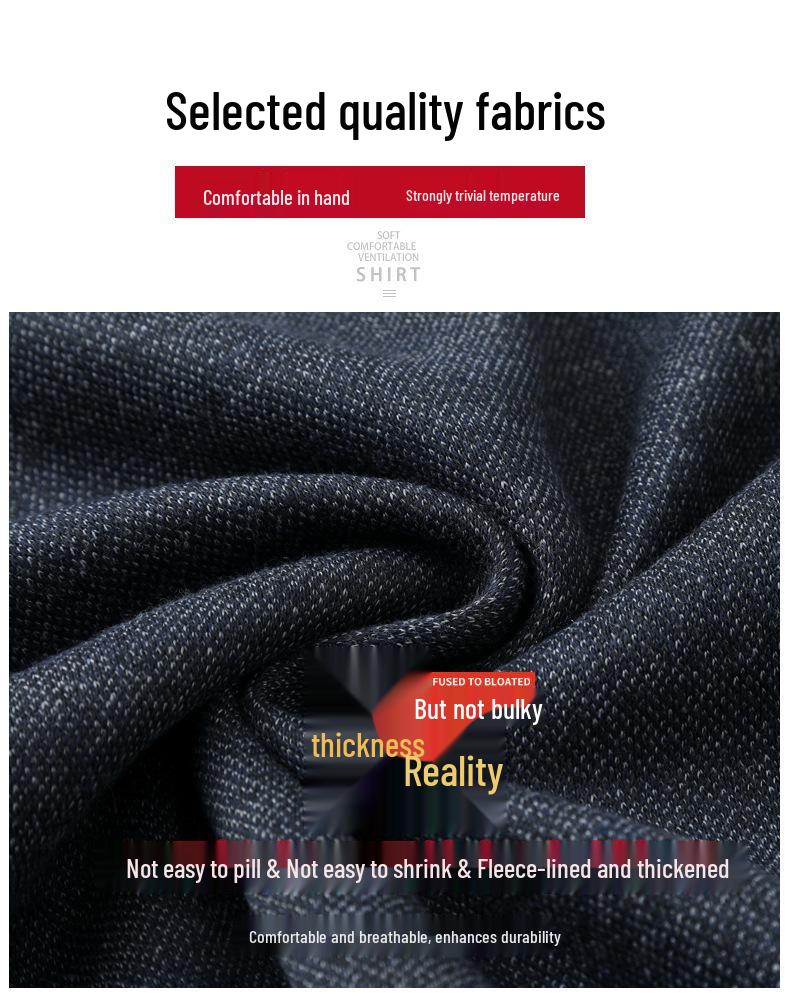 Middle-aged & Elderly Men's Thickened Velvet Knit Sweater Faux Two-Piece