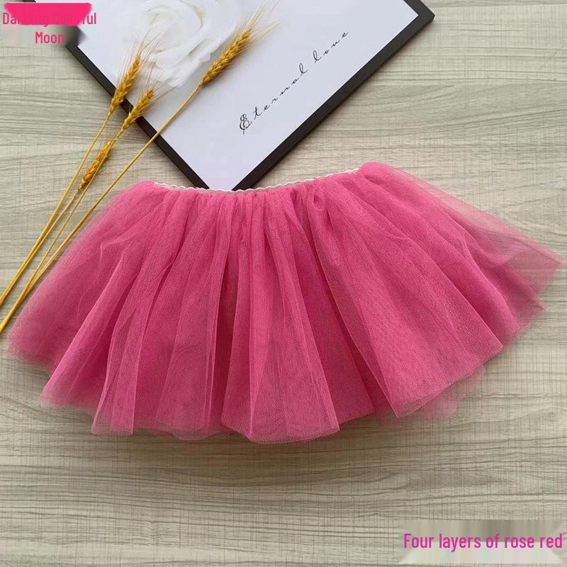 Dívčí čtyřvrstvá měkká bílá baletní tutu sukně na vystoupení