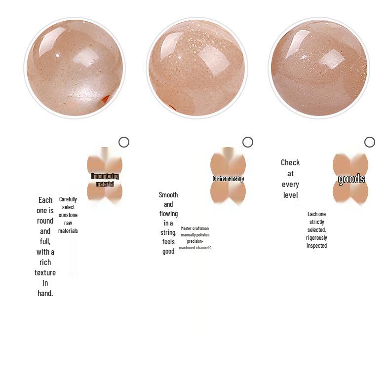 Natural Sunstone Round Bead Bracelet - DIY Jewelry Gift