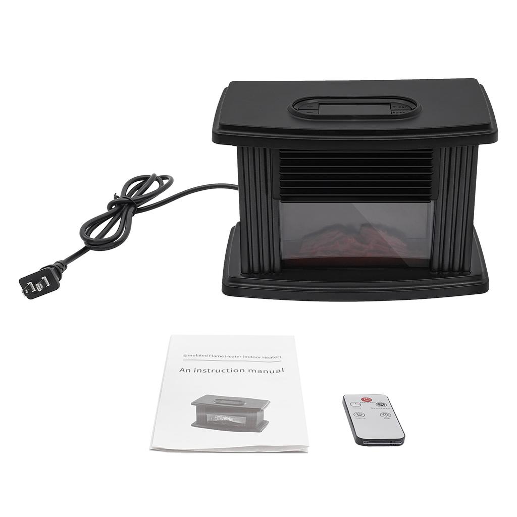 1000w Electric Fireplace 3D Carbon Fire Air Heater Mini ABS Warmer Fan Radiator Warm Blower for Apartment RV Bedroom