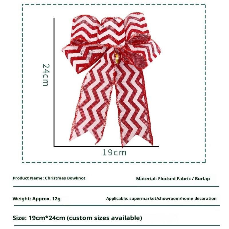 Red Christmas Ribbon Bows Hanging Decorations Bowknot Gift Christmas Tree Ornaments Xmas Party Decor  Year
