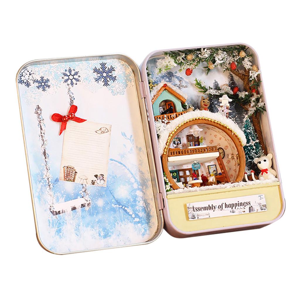 

Миниатюрная сцена деревянная игрушка-головоломка DIY Кукольный дом Мебель Рождественский подарок 12 мл One Size