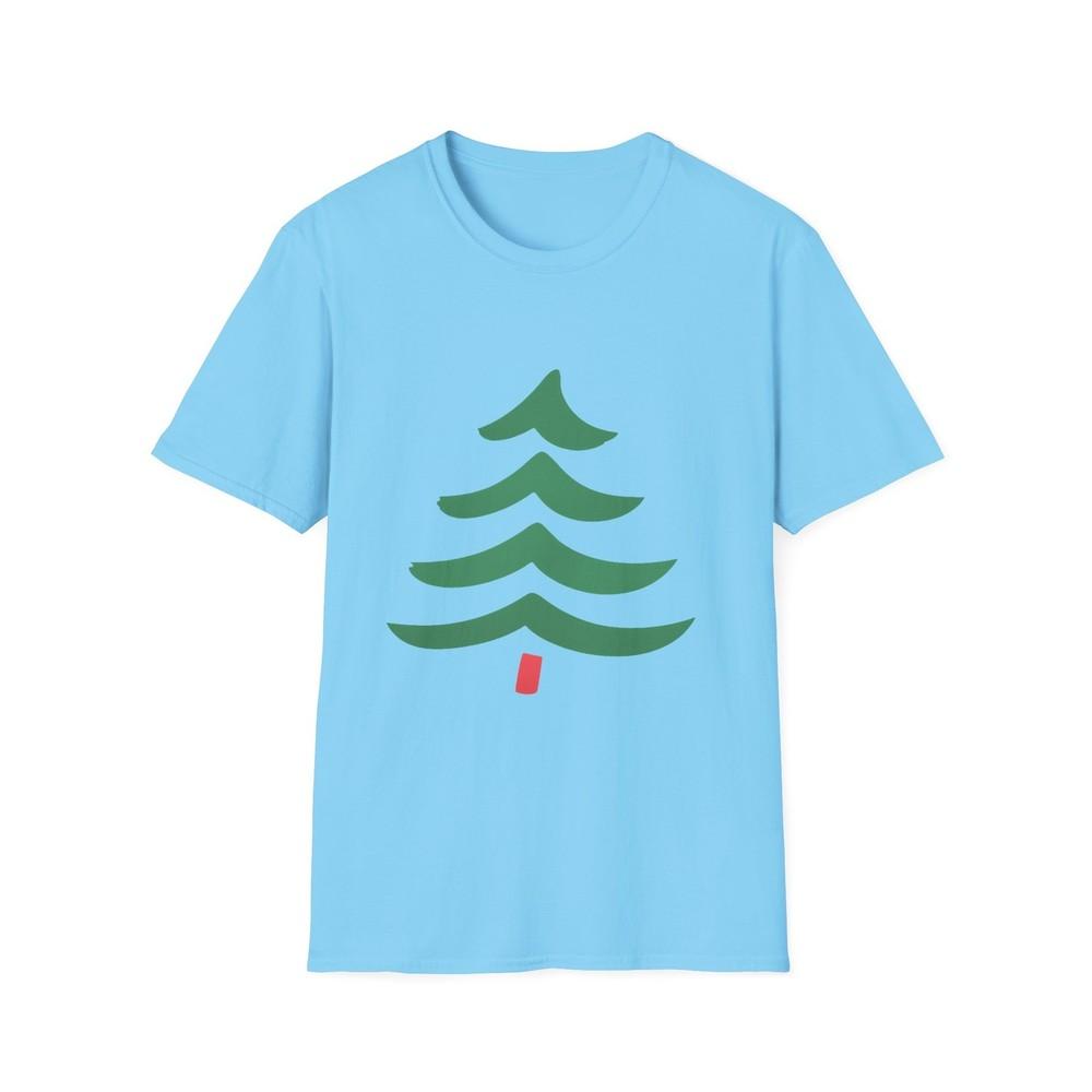 

Unisex Softstyle T-Shirt Dancing Christmas Tree Playful Festive Minimalism L