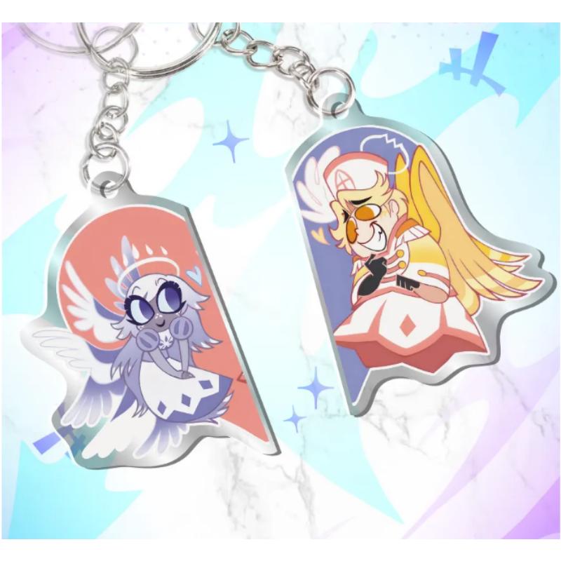 Acrylic Key Buckle for Alastor Lucifer Charlie Vox Adam The Exorcist Anime Cartoons Acrylic Key Chain Student Backpack Pendant
