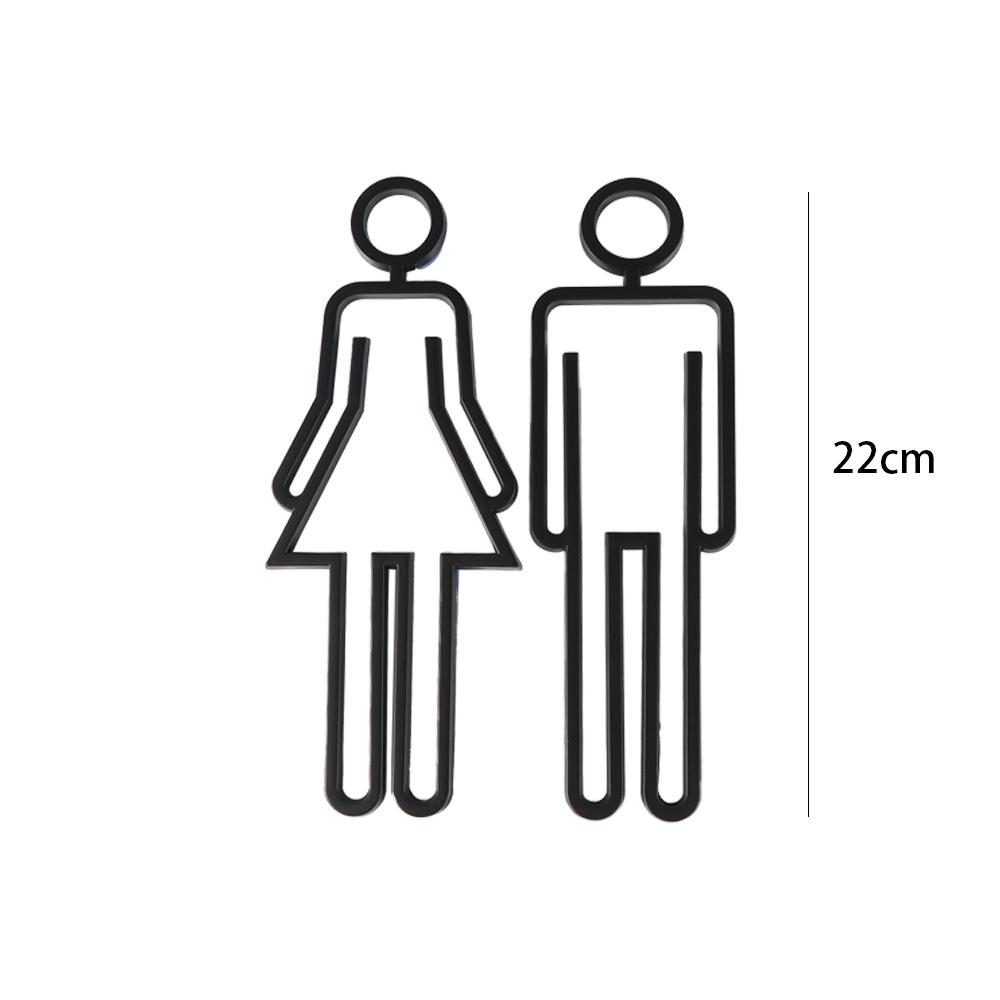 3D Creative Acrylic Toilet Door Sign Bathroom Signage Toilet Symbol Restroom Sign WC Plaque