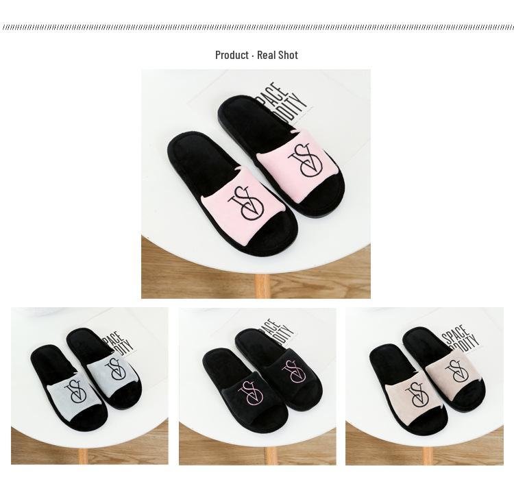 Jujia Autumn/Winter Warm Cotton Open-Toe Slippers for Men and Women