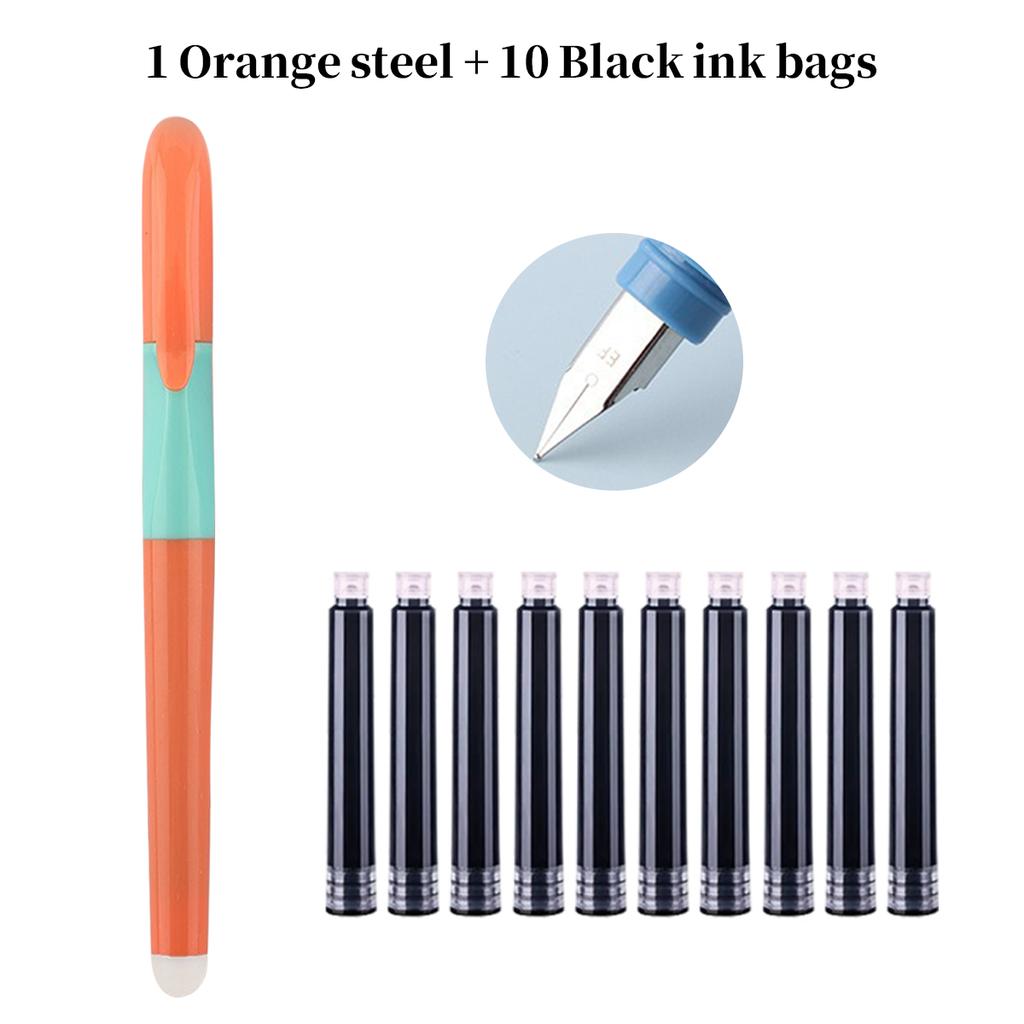 Kawaii Stance Pen Soft Grip, Erasable Replaceable Ink Children's Writing Posture Training Pen School Student Stationery Supplies