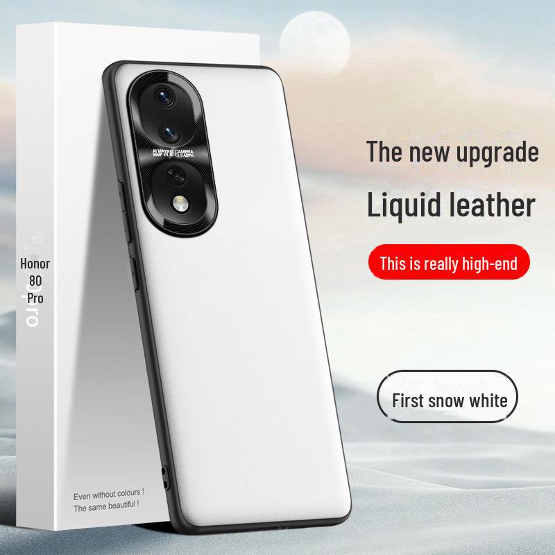 Kompatible Honor 80 Pro Hülle aus Flüssigleder - Sturz- und Schmutzabweisende Schutzhülle (Wird einzeln versendet)