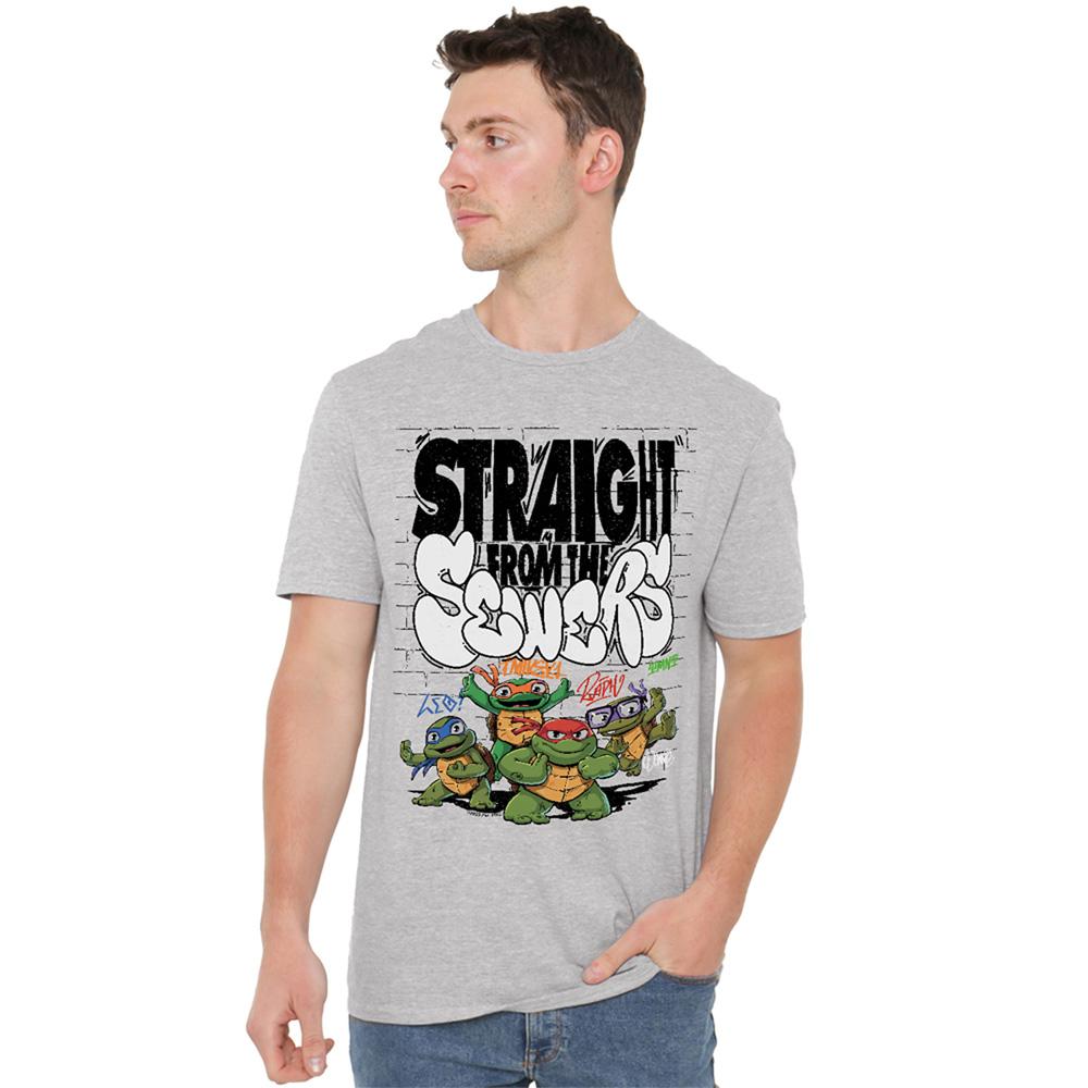 TMNT Unisex Adult Mutant Mayhem Straight From The Sewers Heather T-Shirt