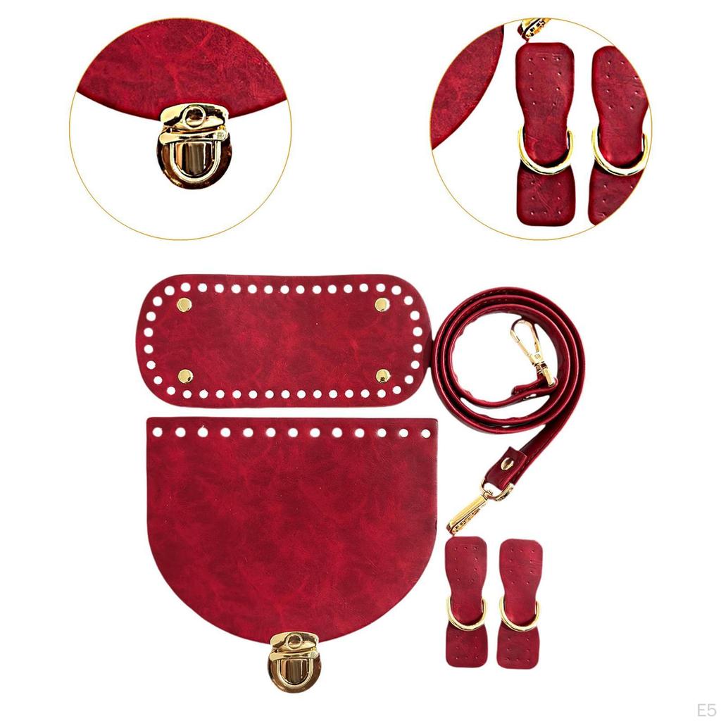 Pu -bags Knit -set Hand -woven Crochet Handbag Material for Enthusiasts