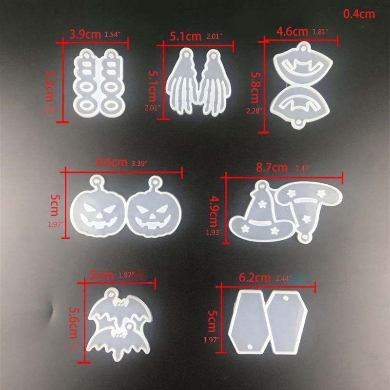 Halloween Earrings Combination Earrings Mold Halloween Pumpkin Silicone Mold Home Decoration Mold Suitable for Women
