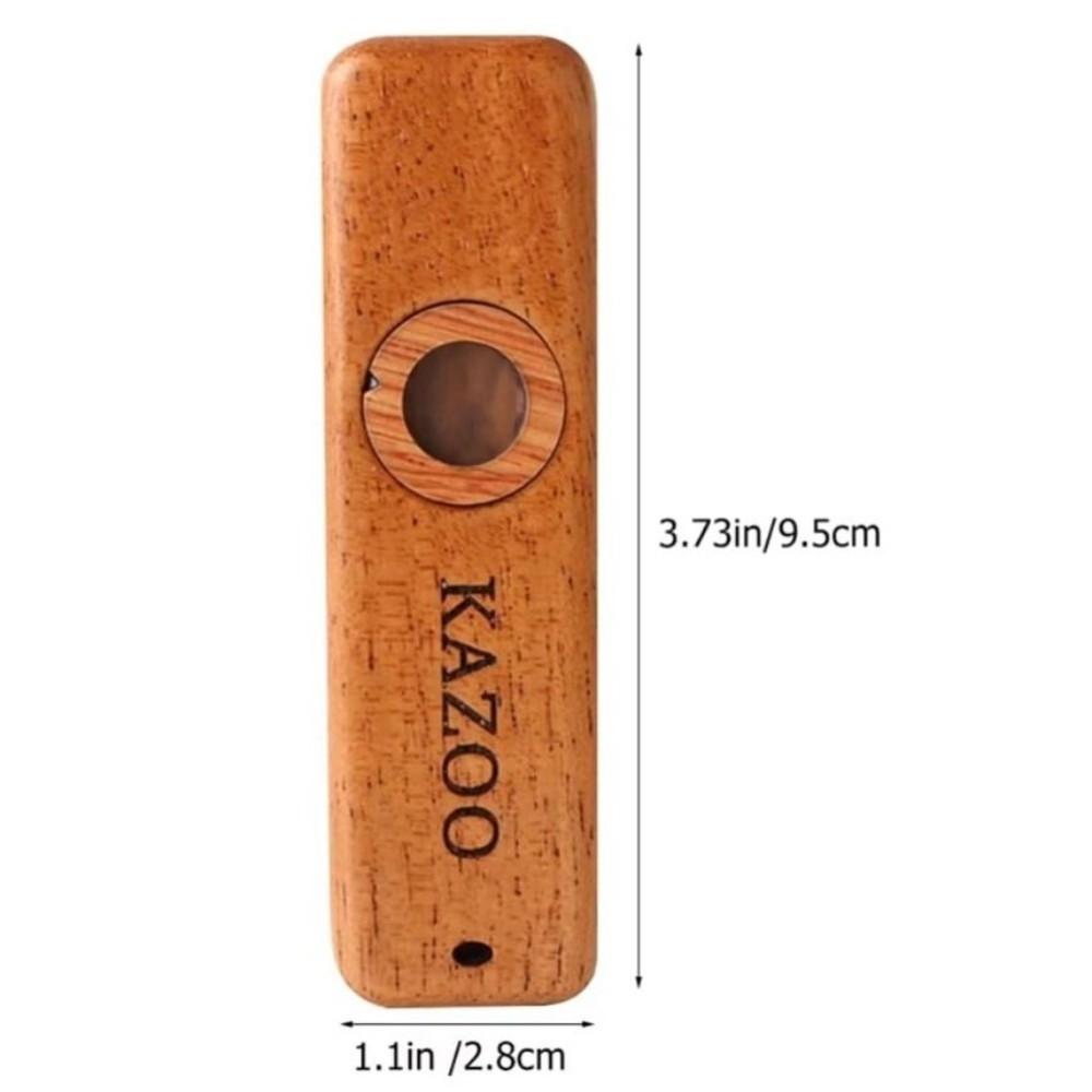 Lightweight Wooden Kazoo Wooden Material With Lanyards Musical Instruments Durable Design Portable Size Accompaniment Kazoo