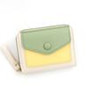 Women Short Wallet Pu Colorblock Accordion Card Holder For Daily Use