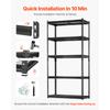SucceBuy 5 Tier Metal Storage Shelves Height Adjustable Garage Shelving Racking Freestanding Shelf Unit for Industrial Warehouse