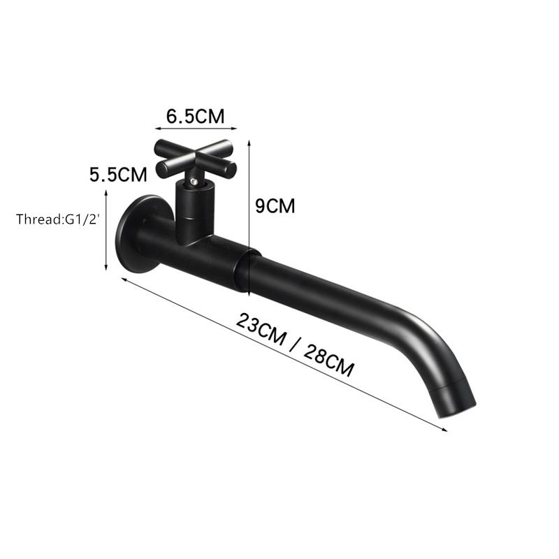 1PC Thread G1/2' Antique Gold Black Extended Single Cold Mop Pool Bathroom Sink Tap Splash Proof Toilet In-Wall Washbasin Faucet