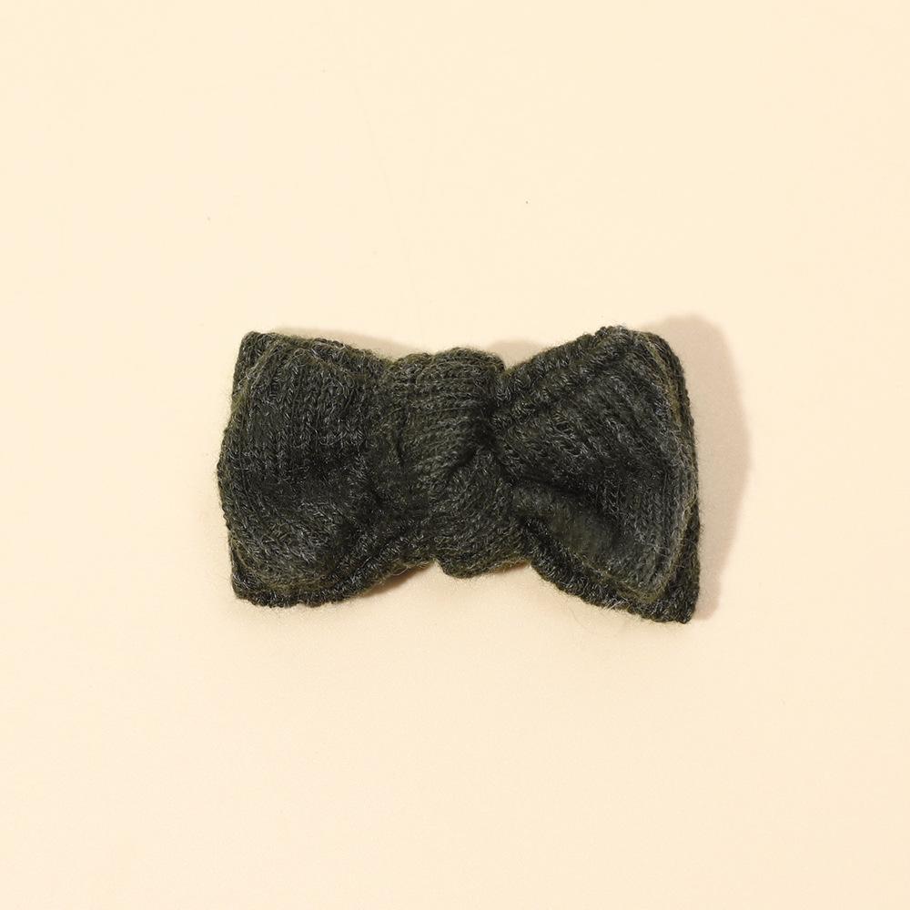 Children's Knitted Bow Hair Clips - Korean Style Decorative Headwear for Girls