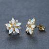 Ruili Feng Gold Ice Flower Snow Diamond Inlaid Womens Temperament Versatile Earrings