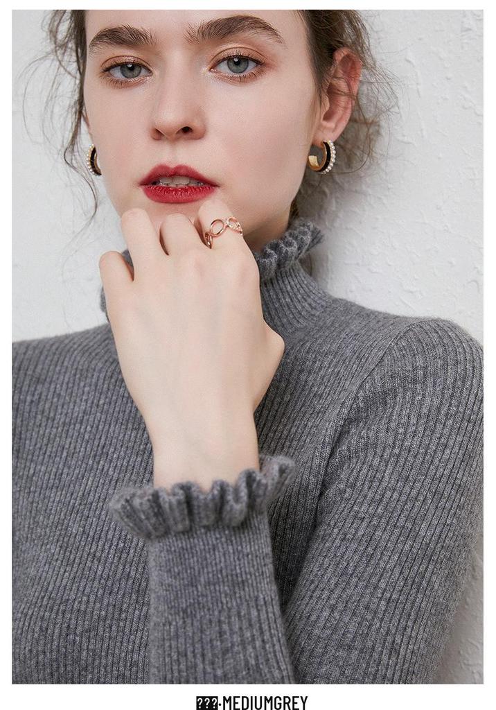 2020 Autumn Winter Women's Knitwear: Korean Style Floral Collar Striped Sweater Jacket