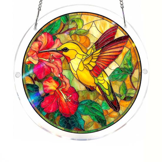 Acrylic Jigsaw Puzzle Suncatcher Colorful Stained Glass Style Sun Catcher DIY