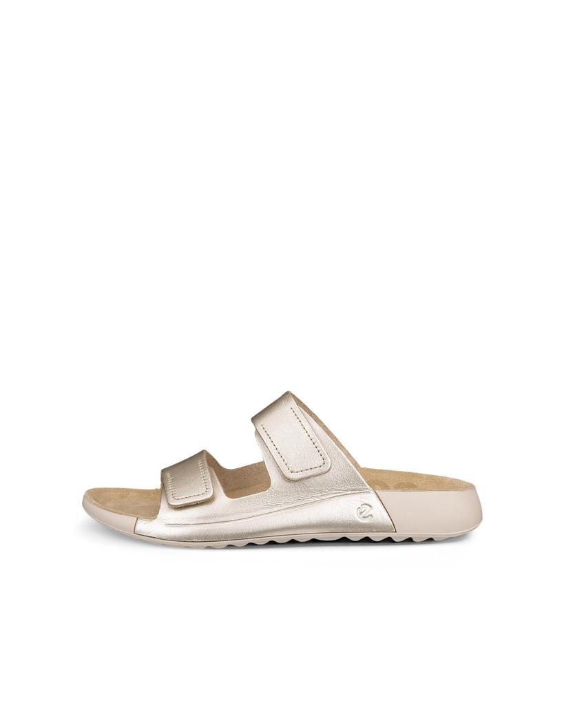ECCO Cosmo Damen Sandalen aus echtem Leder, 20682301688, Reinweißgold, Größe 24.5 cm, 3E