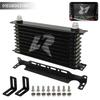 AN10 10-reihiger Aluminium-Ölkühler mit 262mm Montagehalterungs-Kit Trust Typ 7/8"-14 UNF Zubehör für Fahrzeuge Schwarz/Blau