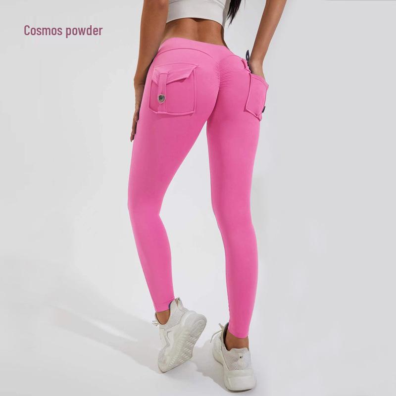2024 Women's Peach Hip Yoga Pants with Pockets – Fitness Workwear Tights for Hip-lifting