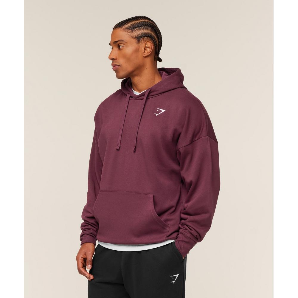 Gymshark Crest Oversized Hoodie Gs Impact Burgundy A5a8o Rcf3