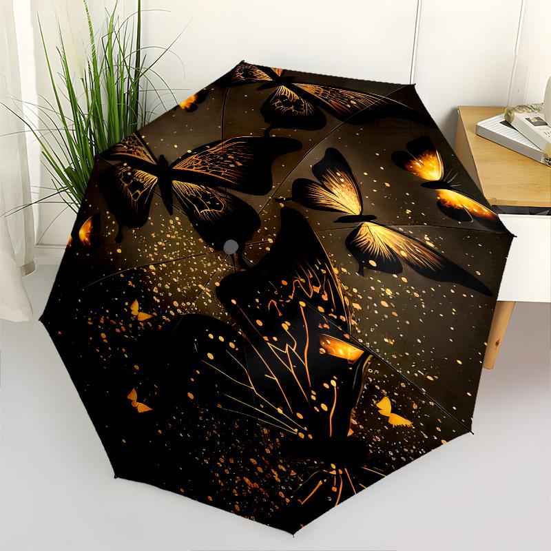 

Butterfly Swarm Theme 8 Bone Hand Automatic Folding Umbrella, Compact and Portable Design, A Perfect Gift for Birthday, Christmas or Busines