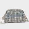 Pochette da sera in poliestere con strass per eventi formali