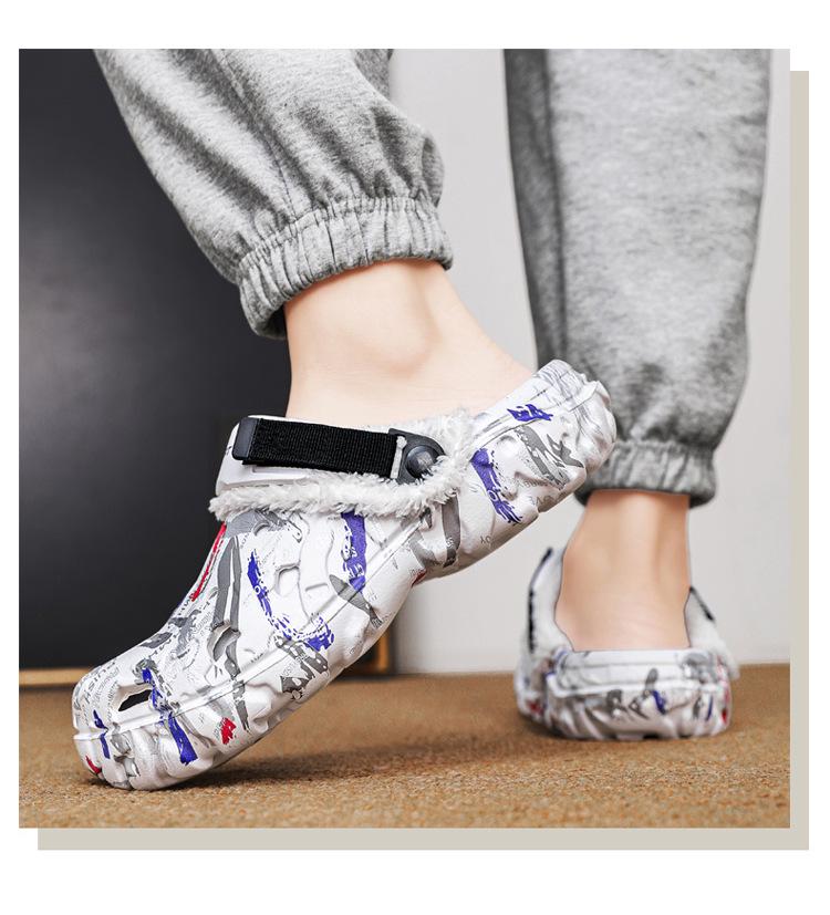 Men's Fleece-Lined Cotton Slippers - Lightweight Plus Size Closed-Toe Shoes