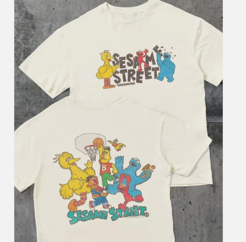 Sesame Street Hoops Vintage 100% Cotton Unisex T-Shirt Size S-45XL